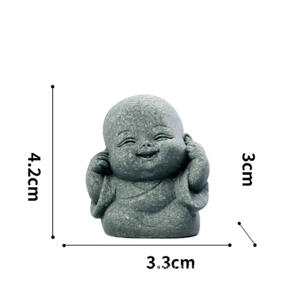 Cute Zen Monk Statues Serene Meditation Decor Mini Garden Figurines Set 1