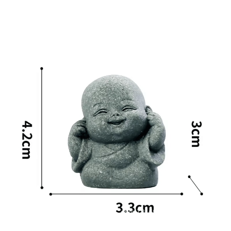 Cute Zen Monk Statues Serene Meditation Decor Mini Garden Figurines Set 1