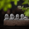 Cute Zen Monk Statues Serene Meditation Decor Mini Garden Figurines Set 0