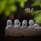 Cute Zen Monk Statues Serene Meditation Decor Mini Garden Figurines Set 0