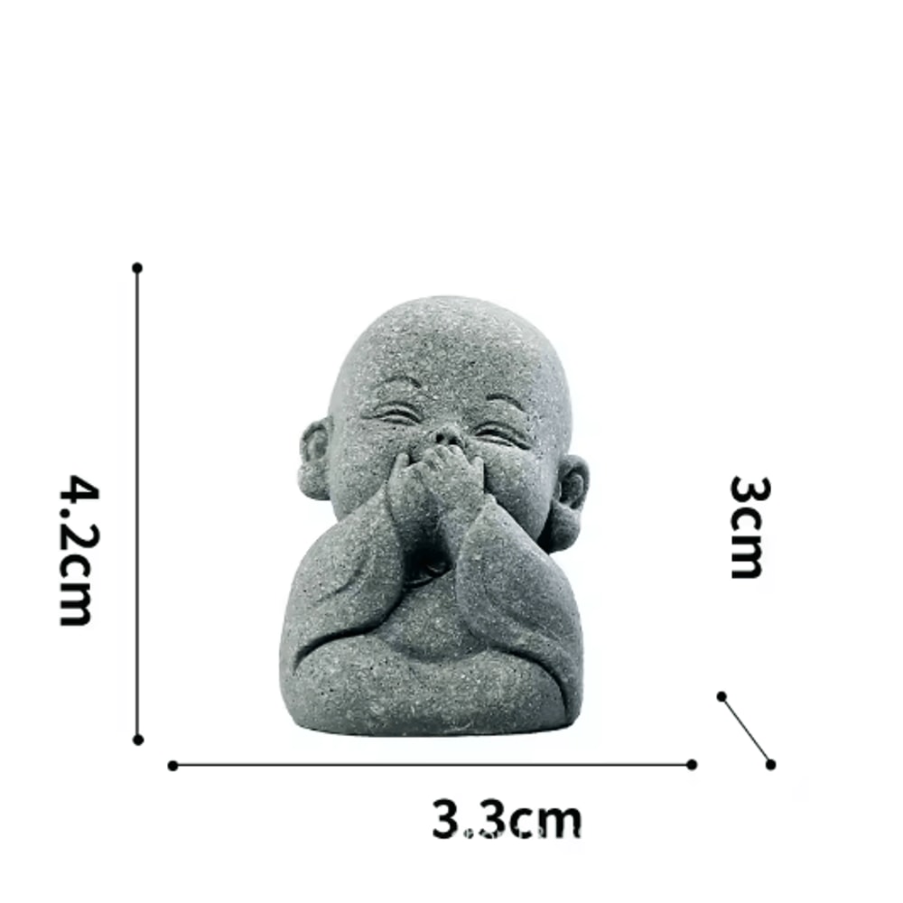 Cute Zen Monk Statues Serene Meditation Decor Mini Garden Figurines Set 3