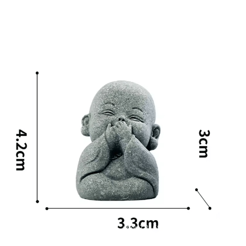 Cute Zen Monk Statues Serene Meditation Decor Mini Garden Figurines Set 3