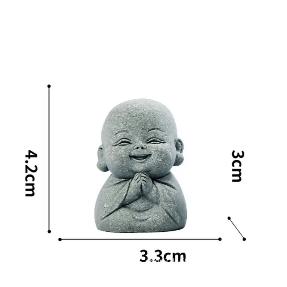 Cute Zen Monk Statues Serene Meditation Decor Mini Garden Figurines Set 5