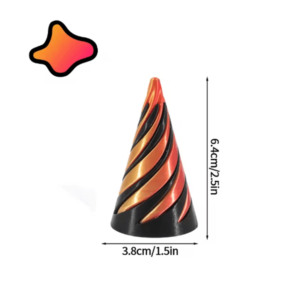 3D Printed Rotating Spiral Pyramid AntiStress Fidget Toy Sensory Desk Decor 11