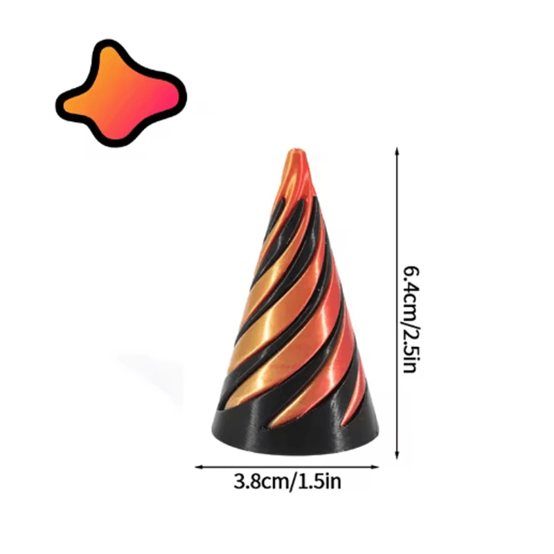 3D Printed Rotating Spiral Pyramid AntiStress Fidget Toy Sensory Desk Decor 11