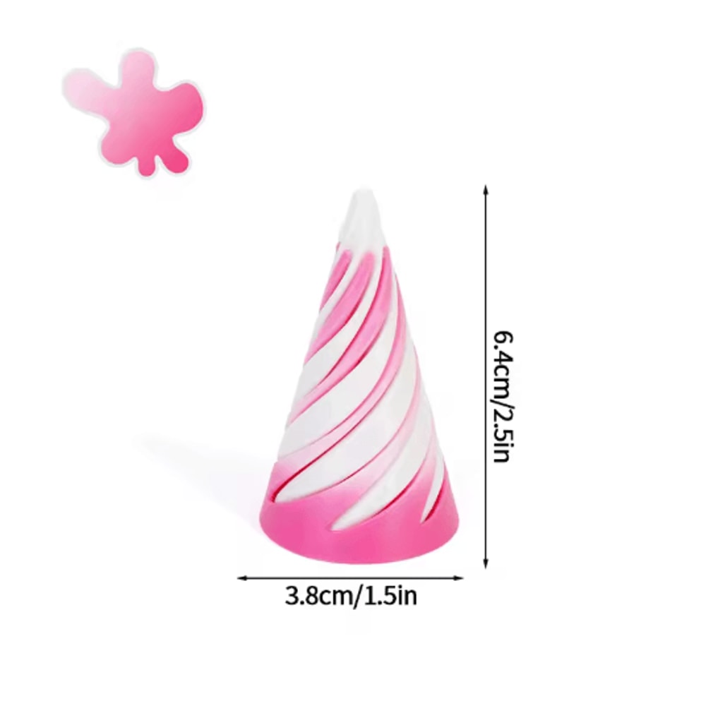 3D Printed Rotating Spiral Pyramid AntiStress Fidget Toy Sensory Desk Decor 12