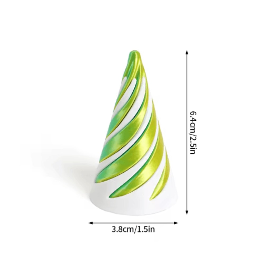 3D Printed Rotating Spiral Pyramid AntiStress Fidget Toy Sensory Desk Decor 24