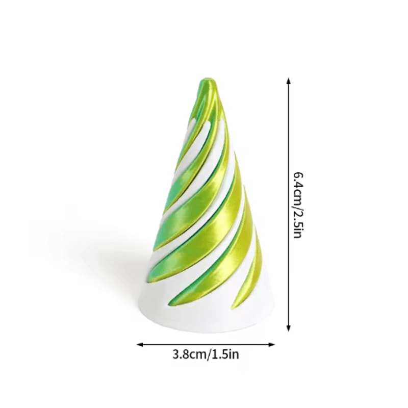 3D Printed Rotating Spiral Pyramid AntiStress Fidget Toy Sensory Desk Decor 24