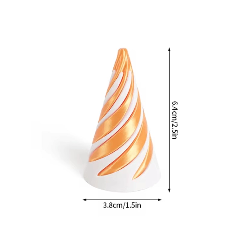 3D Printed Rotating Spiral Pyramid AntiStress Fidget Toy Sensory Desk Decor 25