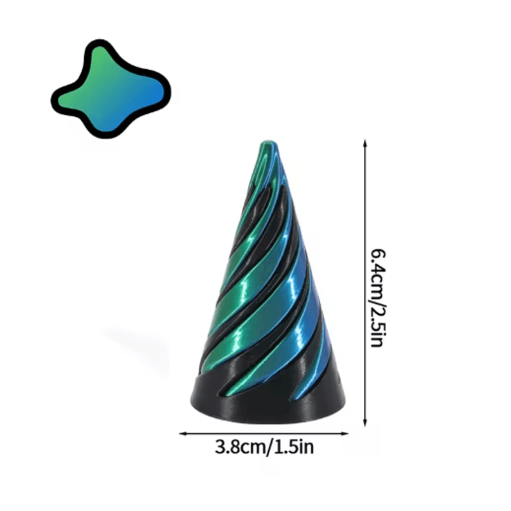 3D Printed Rotating Spiral Pyramid AntiStress Fidget Toy Sensory Desk Decor 27