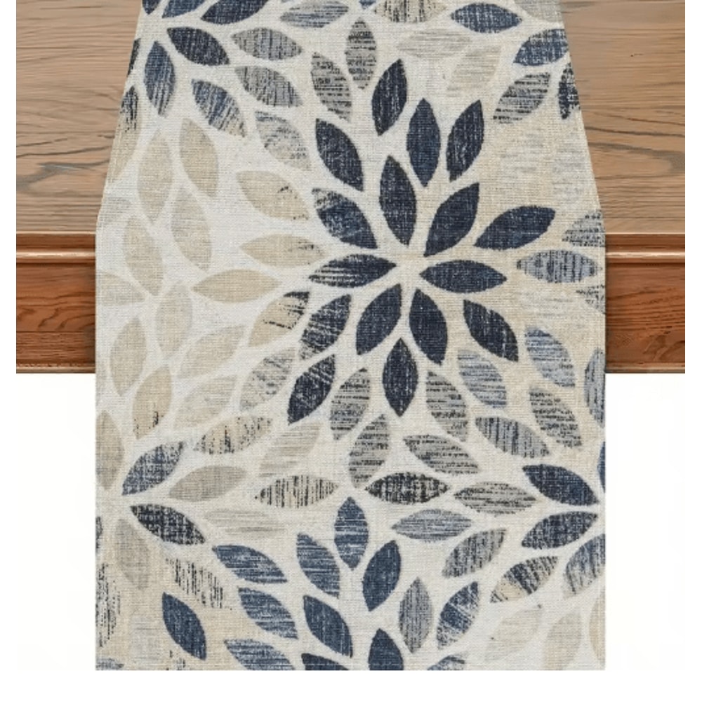VIKAMA Elegant Linen Table Runner Floral Farmhouse Table Decoration For Stylish Dining 1
