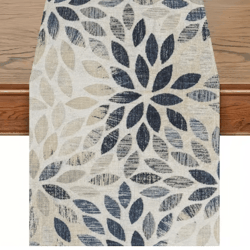 vikama elegant linen table runner floral farmhouse table decoration for stylish dining