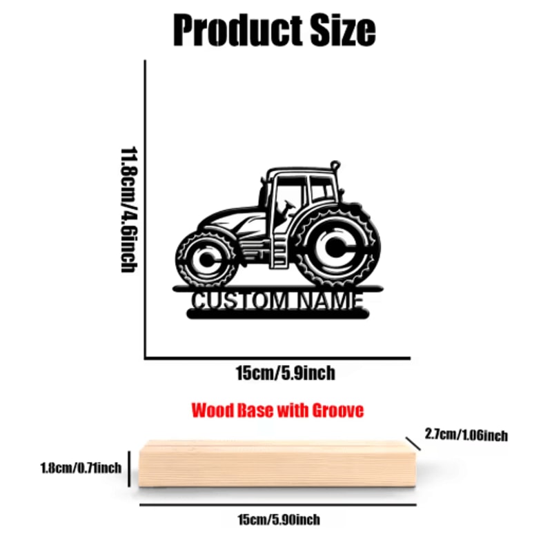 Personalized SUV Metal Art Decor Custom Tabletop Sculpture With Wooden Base For Modern Farmhouse St 1