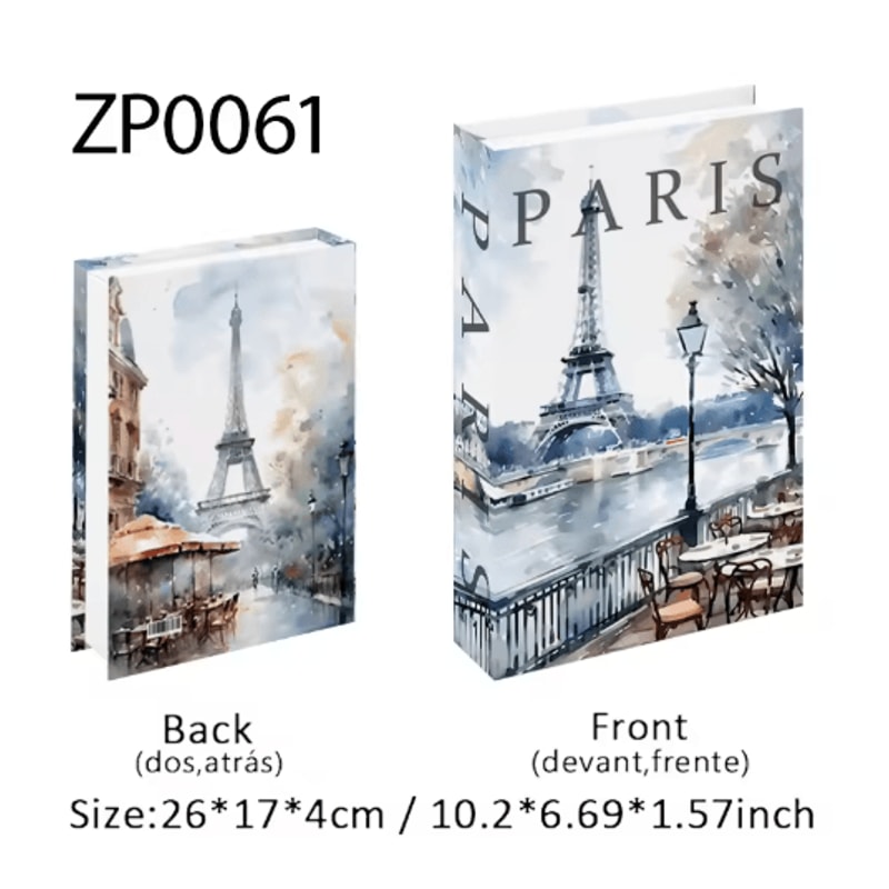 Luxury Decorative Book Storage Box Elegant Fake Book Decor With Hidden Storage 10