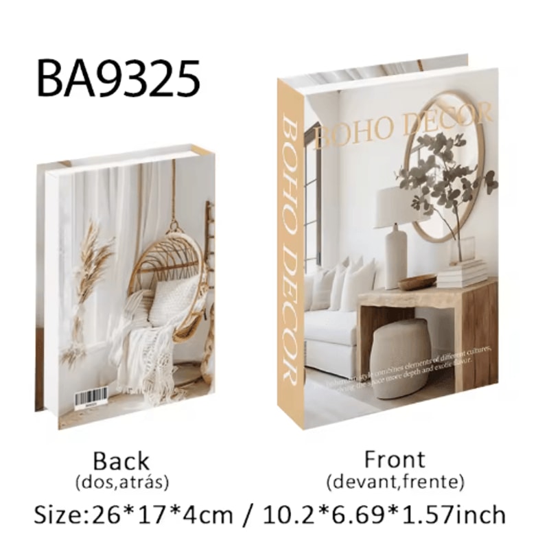 Luxury Decorative Book Storage Box Elegant Fake Book Decor With Hidden Storage 12