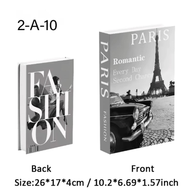 Luxury Decorative Book Storage Box Elegant Fake Book Decor With Hidden Storage 14