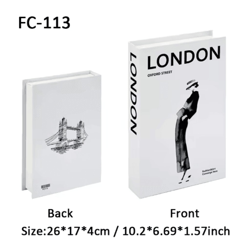 Luxury Decorative Book Storage Box Elegant Fake Book Decor With Hidden Storage 21