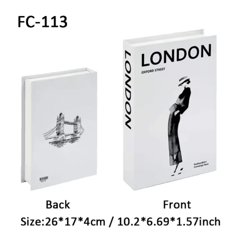 Luxury Decorative Book Storage Box Elegant Fake Book Decor With Hidden Storage 21