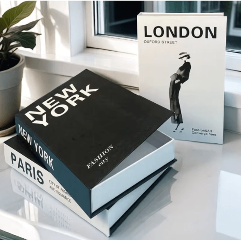 Luxury Decorative Book Storage Box Elegant Fake Book Decor With Hidden Storage 0