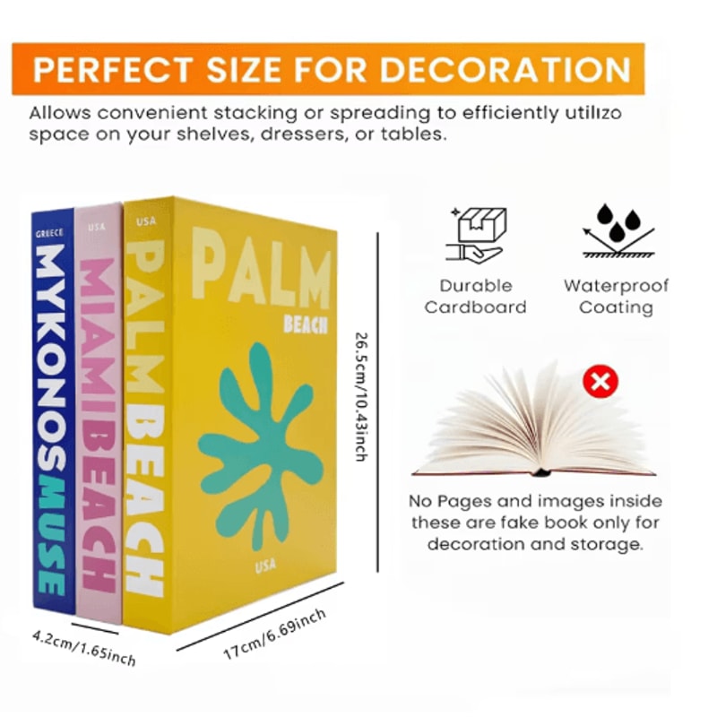 Luxury Decorative Book Storage Box Elegant Fake Book Decor With Hidden Storage 27