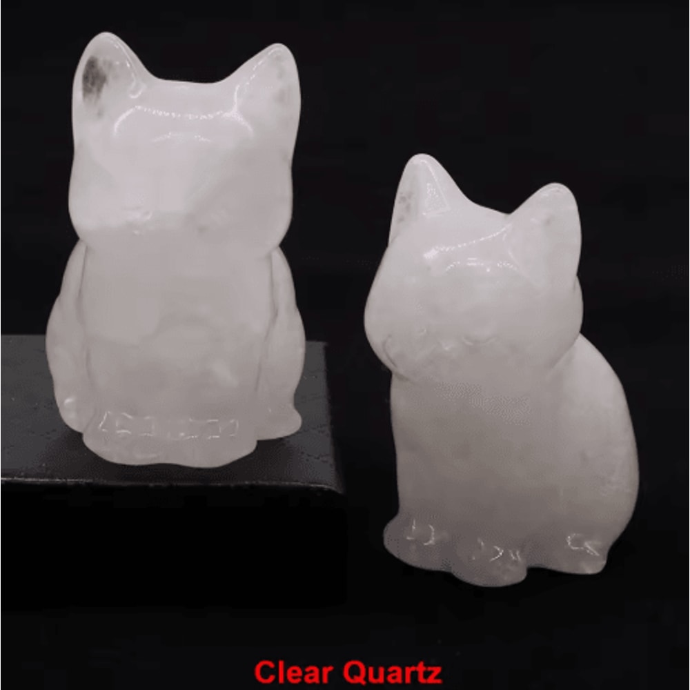 HandCarved Amethyst Cat Figurine Crystal Animal Statue For Chakra Healing Meditation Decor 3
