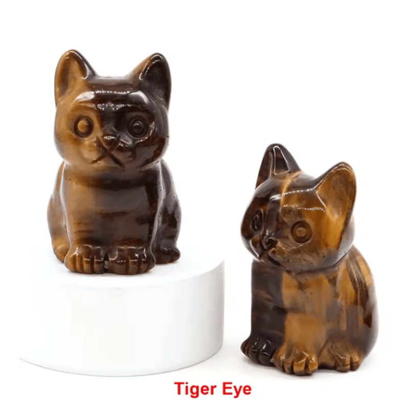 HandCarved Amethyst Cat Figurine Crystal Animal Statue For Chakra Healing Meditation Decor 5