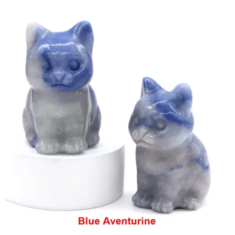 HandCarved Amethyst Cat Figurine Crystal Animal Statue For Chakra Healing Meditation Decor 8