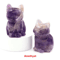 HandCarved Amethyst Cat Figurine Crystal Animal Statue For Chakra Healing Meditation Decor 9