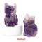 HandCarved Amethyst Cat Figurine Crystal Animal Statue For Chakra Healing Meditation Decor 9