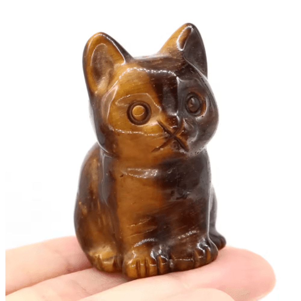 HandCarved Amethyst Cat Figurine Crystal Animal Statue For Chakra Healing Meditation Decor 13