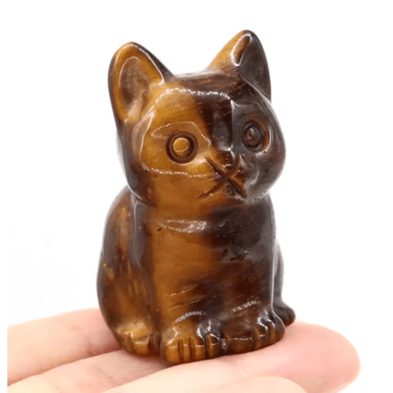 HandCarved Amethyst Cat Figurine Crystal Animal Statue For Chakra Healing Meditation Decor 13