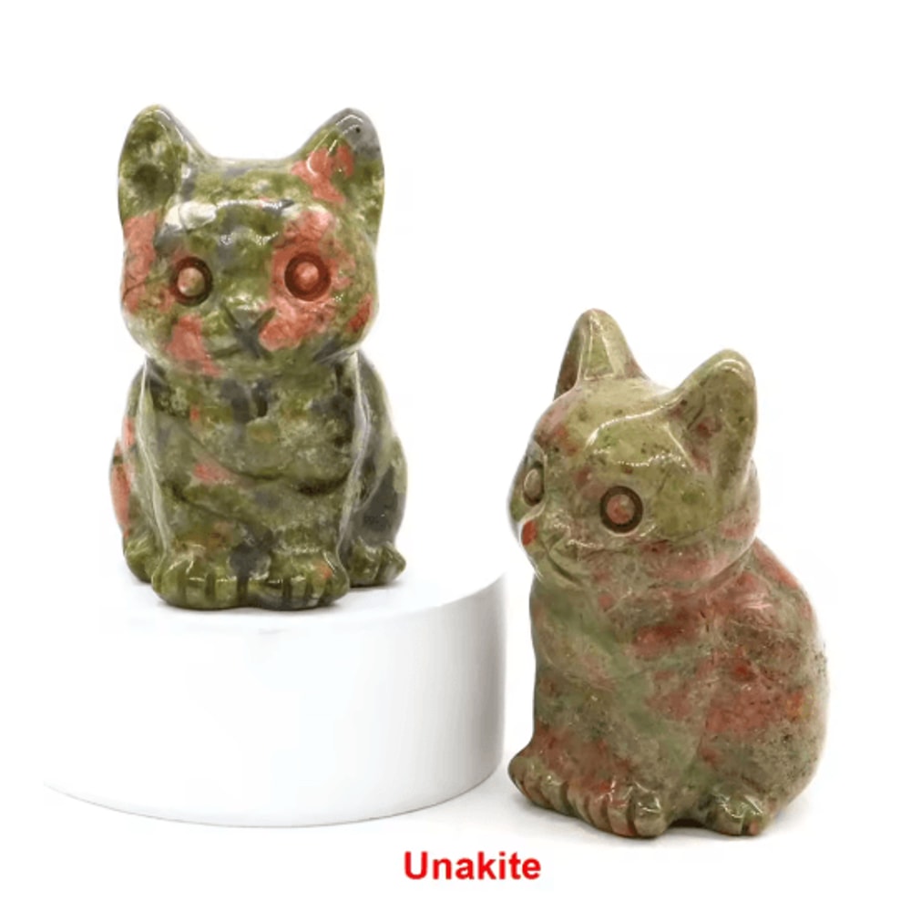 HandCarved Amethyst Cat Figurine Crystal Animal Statue For Chakra Healing Meditation Decor 16