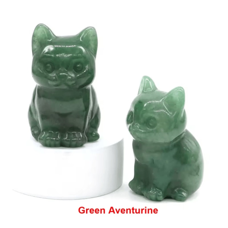 HandCarved Amethyst Cat Figurine Crystal Animal Statue For Chakra Healing Meditation Decor 18