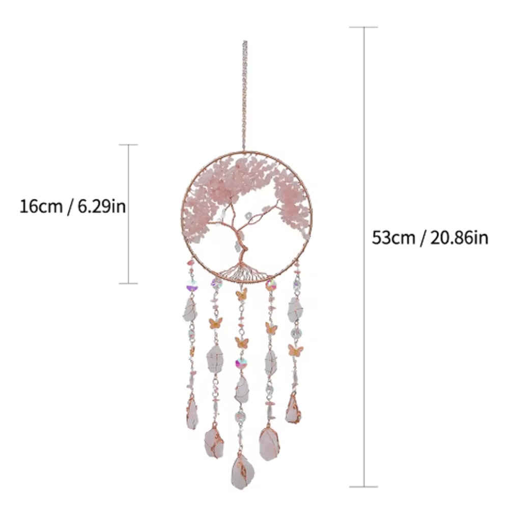 Natural Agate Dream Catcher Wall Hanging Crystal Moon Star Sun Boho Bedroom Decor 1