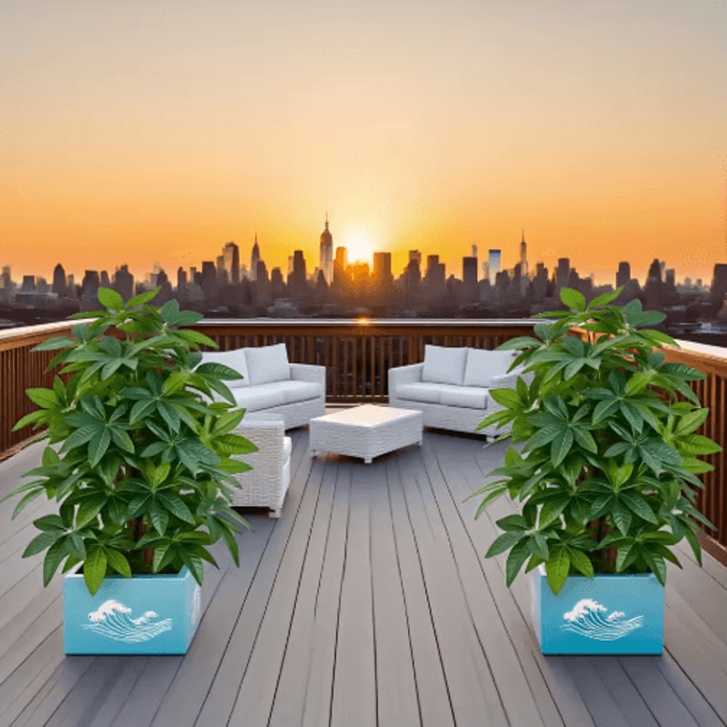 Large Artificial Money Tree Palm Realistic Outdoor Greenery For Garden Balcony Events 2