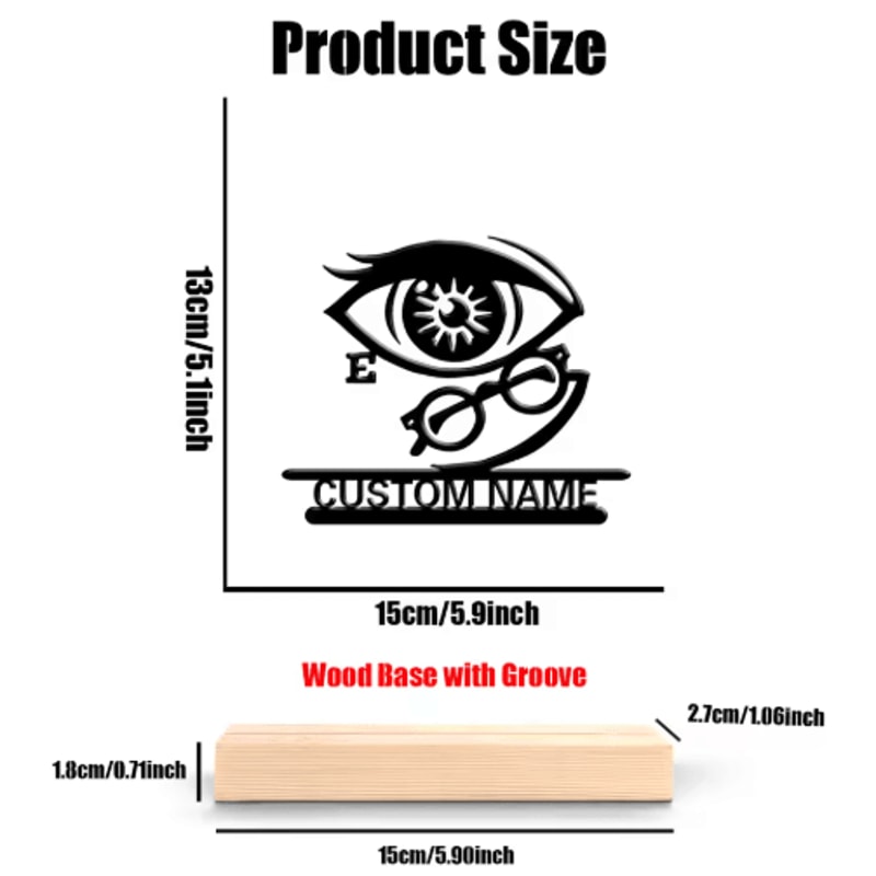 Personalized Ophthalmologist Metal Statue Doctor Desk Decor With Wooden Base Gift 1