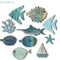 10PCS Wooden Fish Wall Decor Set Nautical Coastal Art For Beach Bathroom Home 4