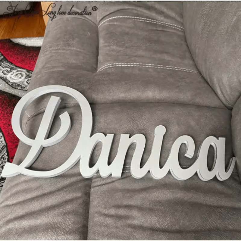 Personalized Wooden Name Sign Custom Baby Name Wall Decor For Nursery Kids Room 3