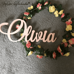 personalized wooden name sign – custom baby name wall decor for nursery & kids room
