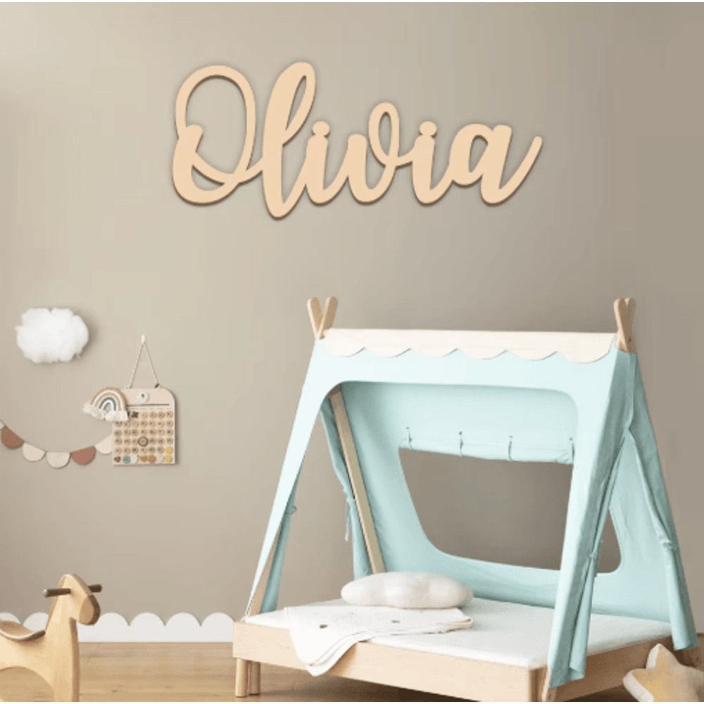 Personalized Wooden Name Sign Custom Baby Nursery Wall Decor For Kids Room 6