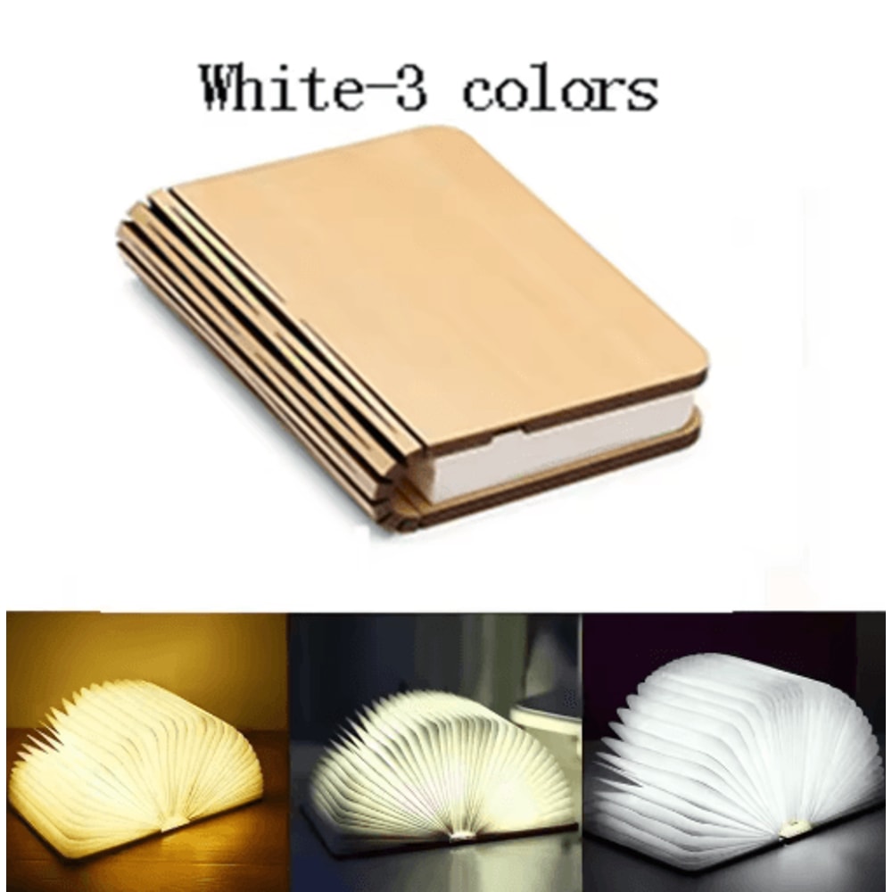 3D Folding LED Book Light RGB Wooden Night Lamp For Bedroom Desk Decor 1