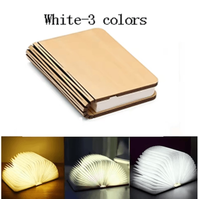 3D Folding LED Book Light RGB Wooden Night Lamp For Bedroom Desk Decor 1