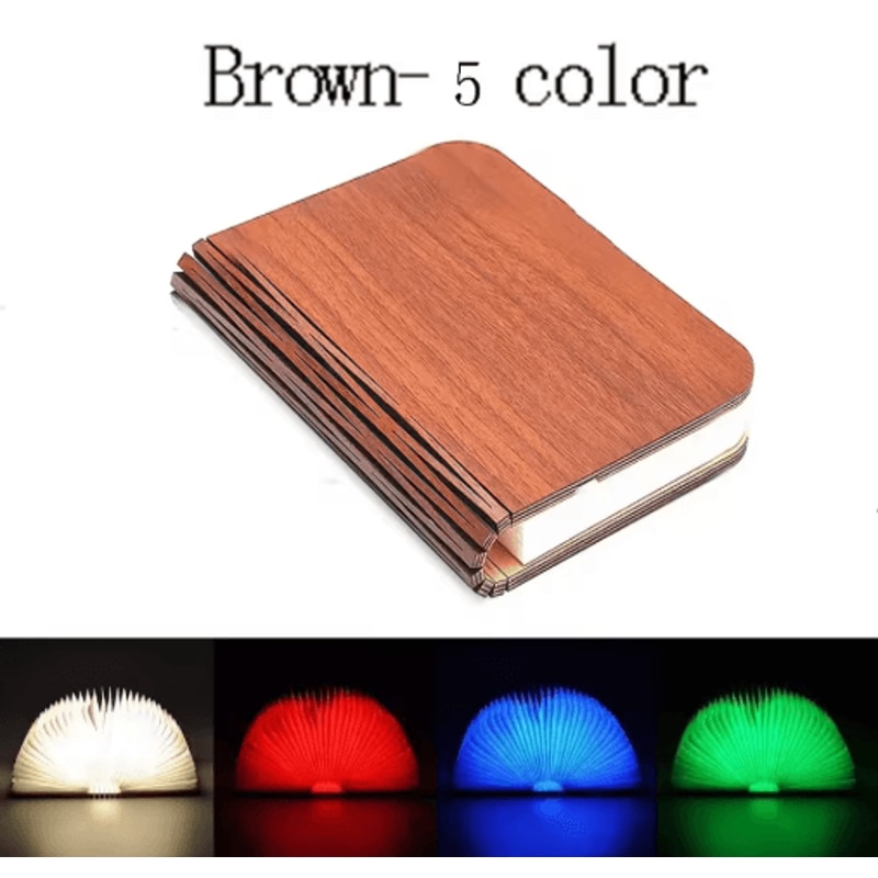 3D Folding LED Book Light RGB Wooden Night Lamp For Bedroom Desk Decor 2