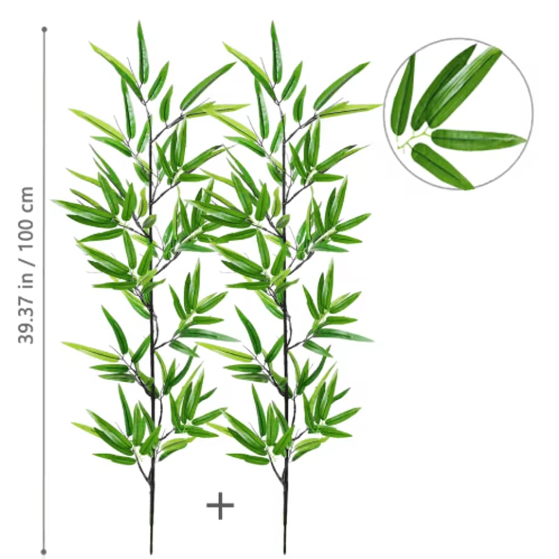 Tall Artificial Bamboo Plant Realistic Green Leaves For Home Office Decor 1