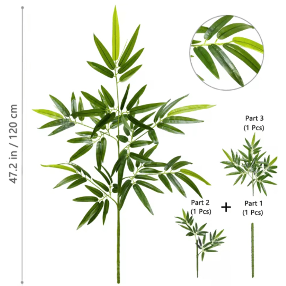 Tall Artificial Bamboo Plant Realistic Green Leaves For Home Office Decor 17