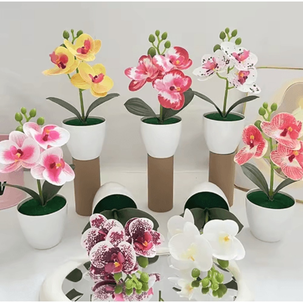 Mini Artificial Bonsai Plant With Pot Realistic Desktop Greenery For Home Decor 0