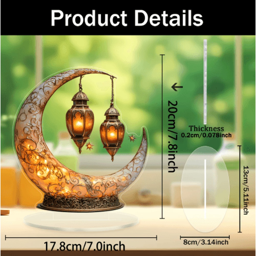 Moon Stars Desktop Decor Celestial 2D Table Ornament For Home Office 4