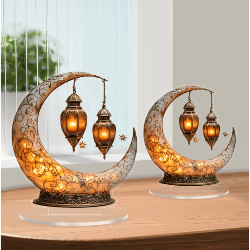 Moon Stars Desktop Decor Celestial 2D Table Ornament For Home Office 0