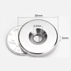 n52 countersunk neodymium magnets set – 30mm heavy-duty mounting disc magnets (10pcs)