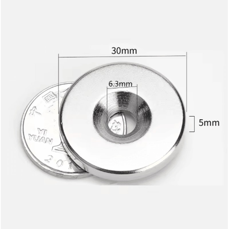 N52 Countersunk Neodymium Magnets Set 30mm HeavyDuty Mounting Disc Magnets 10PCS 0
